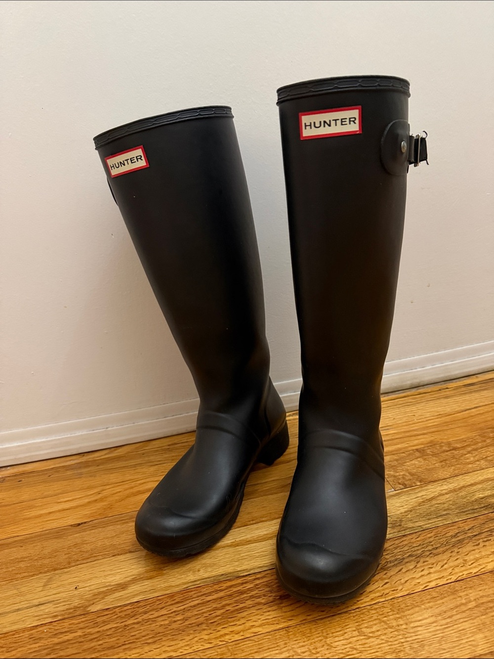 Hunter Matte Black Knee-High Rubber Rain Boots